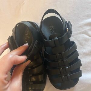 Zara Kids Black Strappy Sandals
